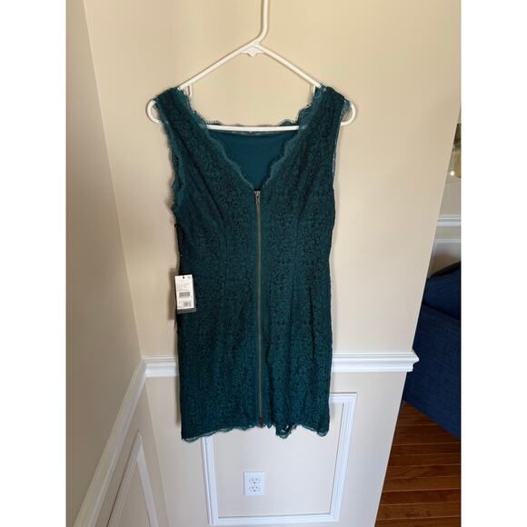 NWT Teal Full Lace Adrianna Papell Formal Cocktail Knee Length Summer Dress - Picture 5 of 11